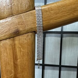 Elegant Silver Tone Mesh Bracelet Adjustable Clasp NEW